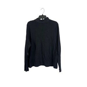 Westbound Women Black Mock Neck Long Sleeve Top